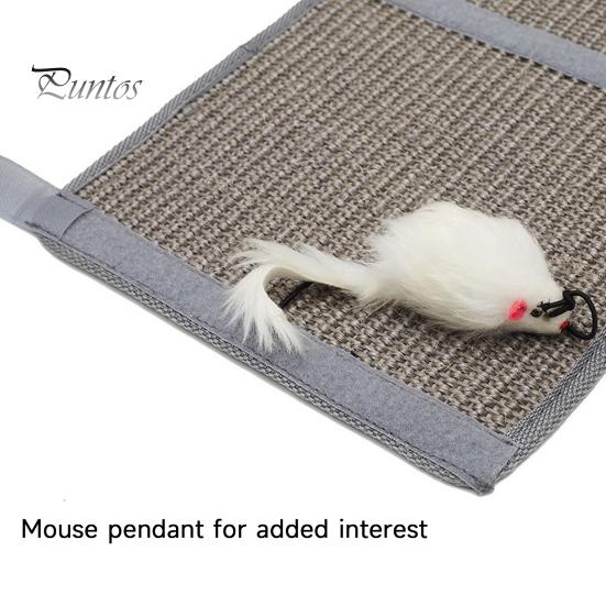 Когтеточка для кошек с игрушкой-мышкой, натуральный сизаль, пилка для ногтей для кошек, когтеточка, защищает ножки мебели, легко устанавливается на ножку стола