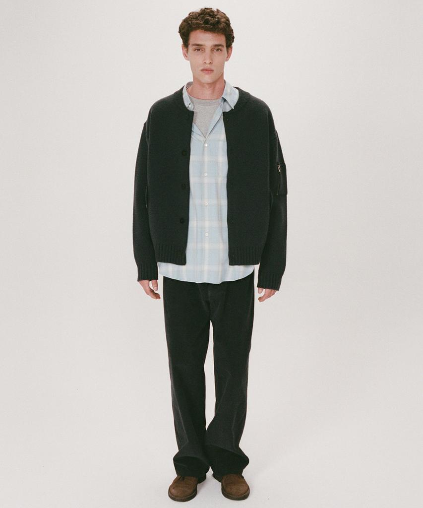 Shirter Chunky Yarn Heavy Cardigan (Steel Navy)