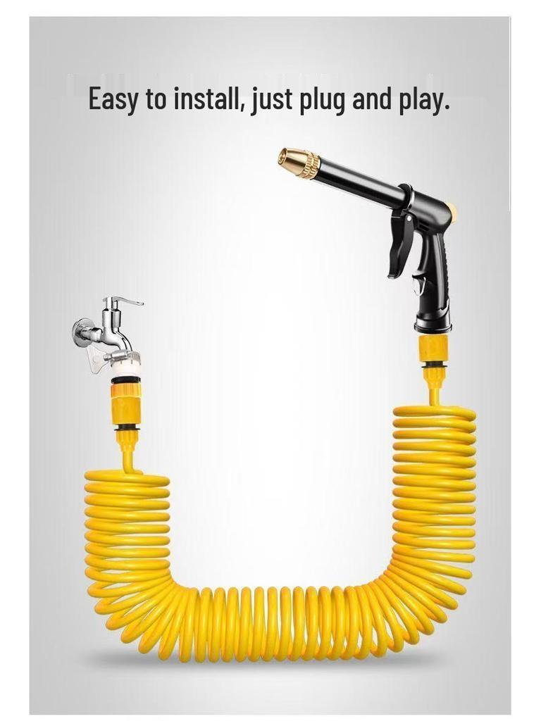 Высоконапорный выдвижной водяной шланг с многофункциональным распылителем для мойки автомобилей, садоводства и промывки земли