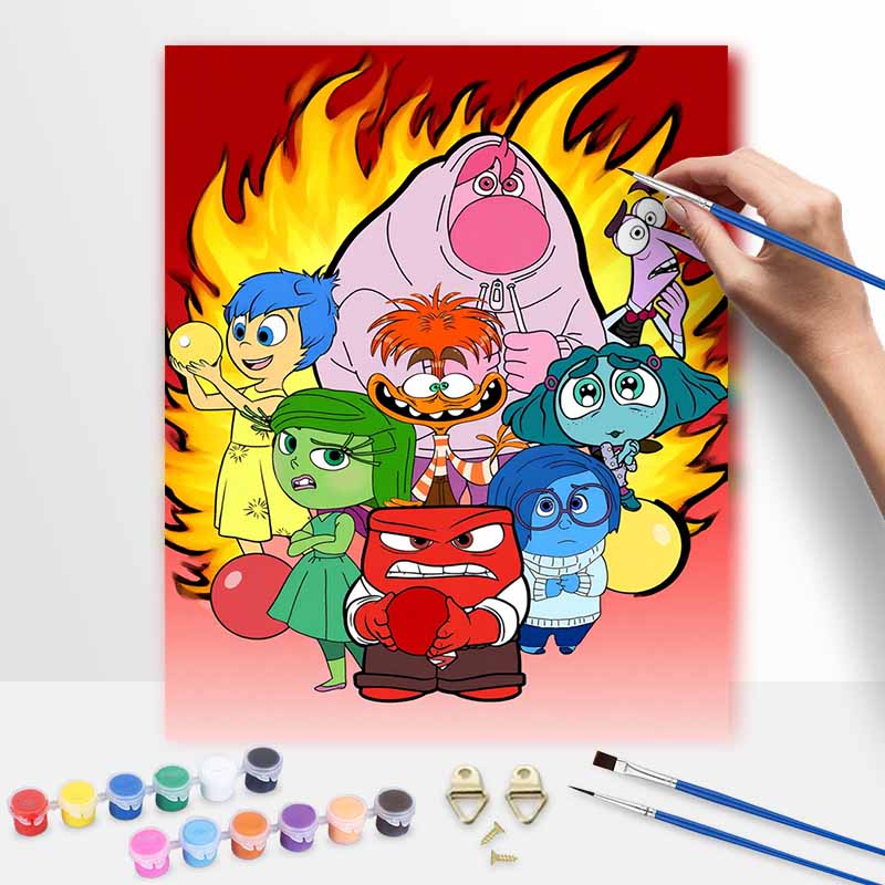 Disney Inside Out Characters Oil Paint by Numbers Painting Art Kit Handmade Painting Home Decor Gift