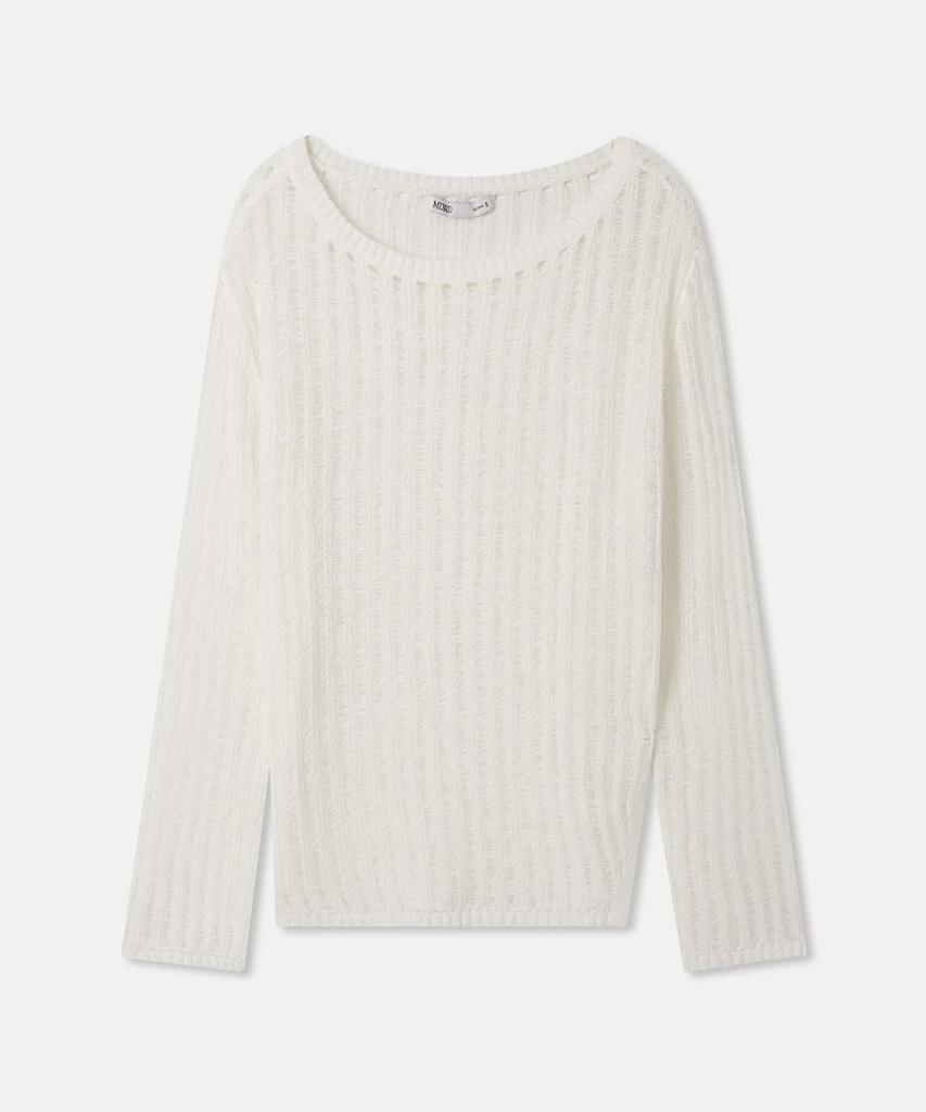 MIXXO Crochet See-Through Long Sleeve Knit Re Kag513T_Miwkag73Qt