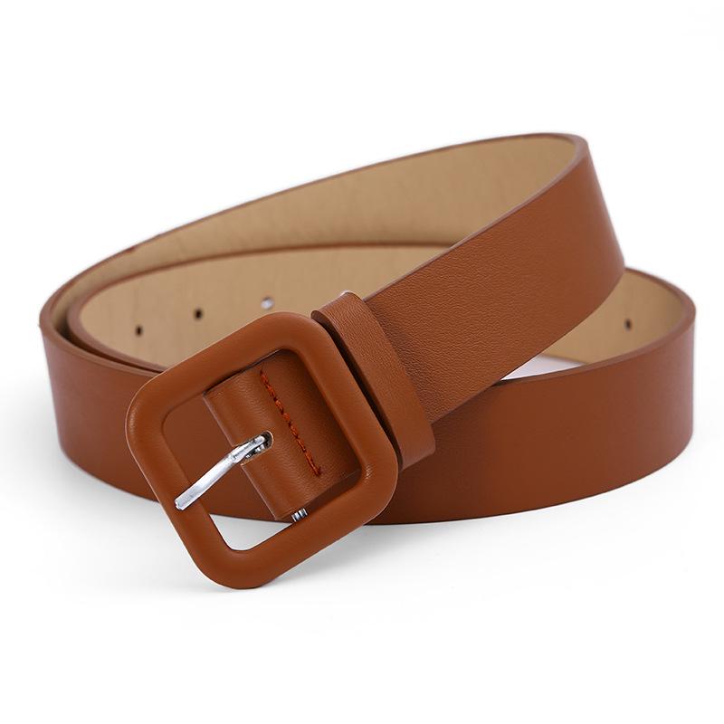 Женский универсальный черный кожаный ремень - модный аксессуар в корейском стиле для джинсов