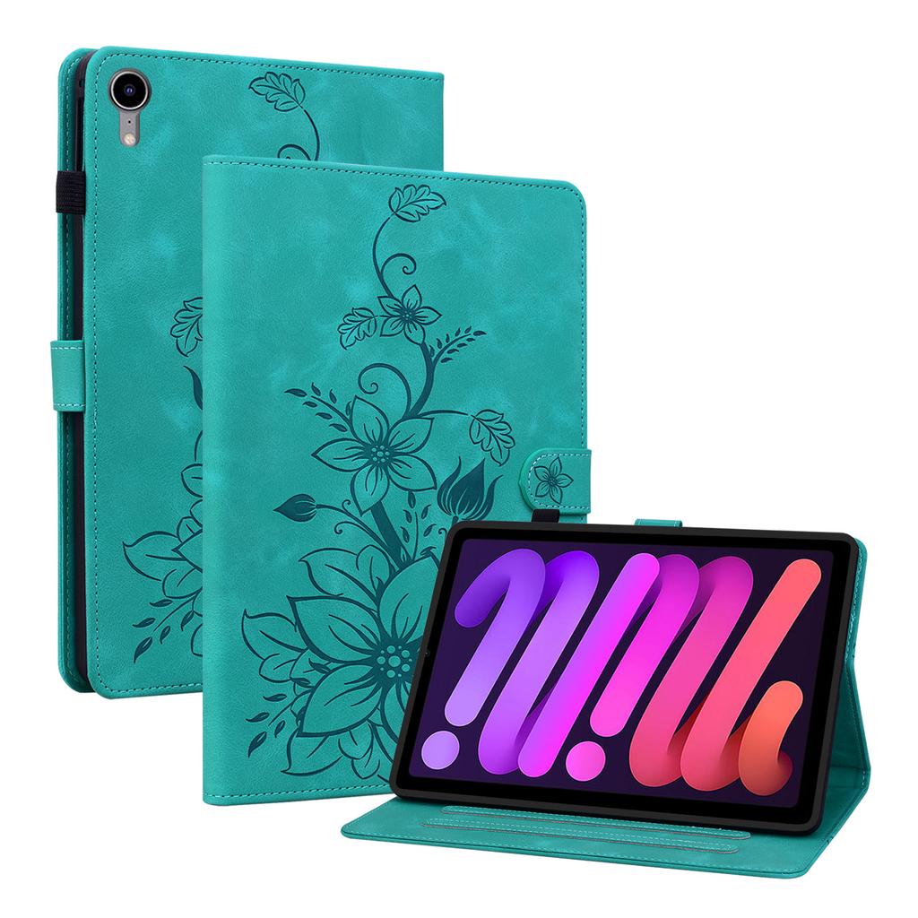 For Apple iPad Mini (2024) (Also Known As iPad Mini (A17 Pro)).PU Leather Exquisite Floral Embossed Design Tablet Case