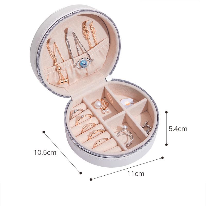 Изысканная кожаная шкатулка для украшений, дорожная портативная шкатулка для ожерелий и колец, розовый многофункциональный органайзер для женщин, упаковка
