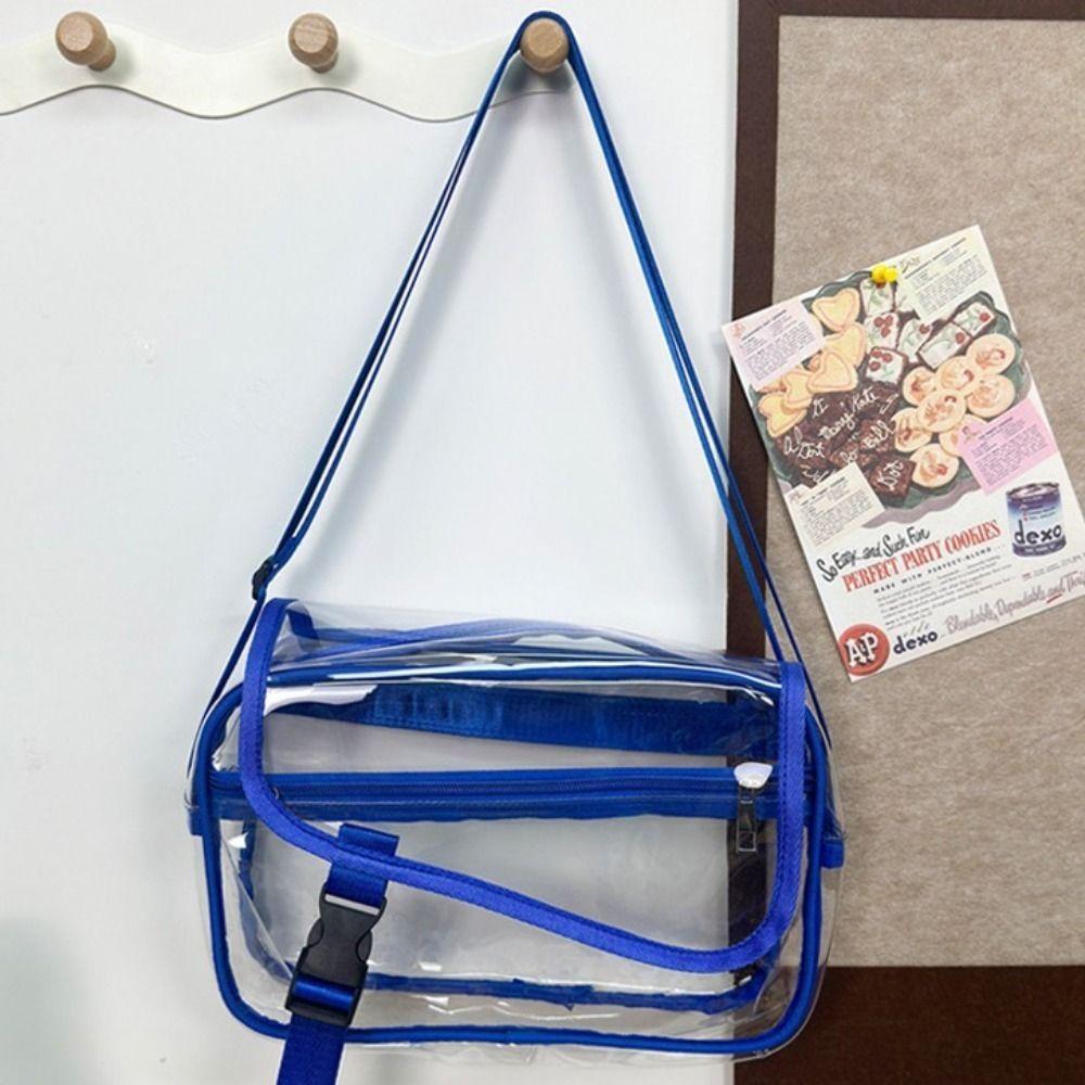 Transparent Shoulder Bag Zipper Tote Handbag Trendy Crossbody Bag Travel