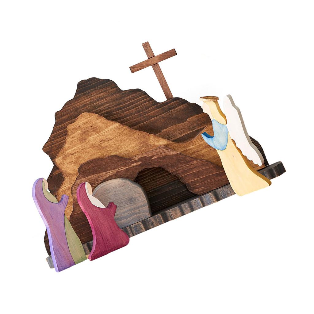 Ручная работа Деревянные Пасхальные Фигурки Рождественского Вертепа Набор Декоры для Дома Настольные Христианские Праздничные Дисплеи Украшения