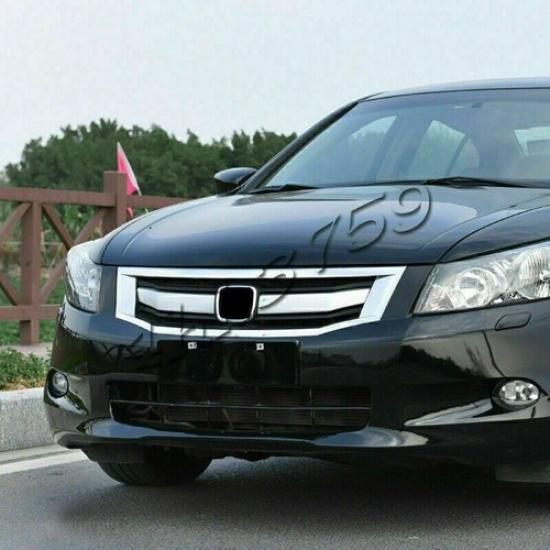Для Honda Accord 2008-10 Хромированная Решетка Радиатора Передняя Центральная Сетка Полоса Отделки Бампера