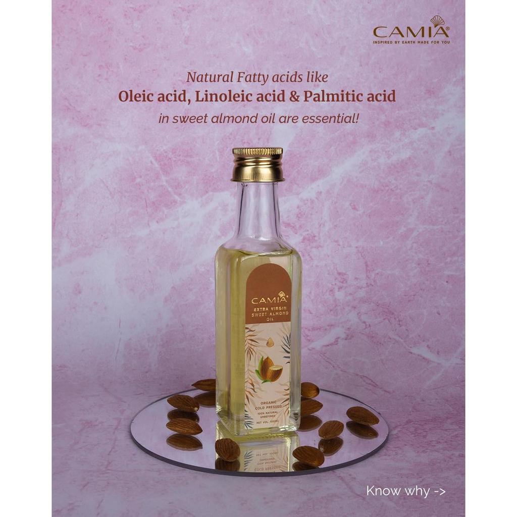 Премиальное масло сладкого миндаля для роста волос, сияющей кожи и лица | 100% натуральное и без запаха, обогащенное витамином Е, холодного отжима | 100 мл стеклянный флакон