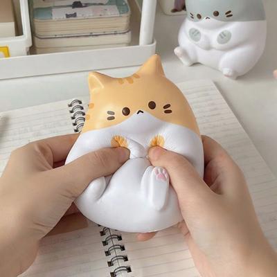Игрушка-кот для снятия стресса, мультяшный, мягкая, эластичная, толстый котенок, сжимаемая игрушка, для расслабления, снижения тревожности, животное, сенсорная игрушка, сувениры для вечеринки