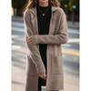 Tooxika Women's Autumn And Winter New Style Lapel Solid Color Long Sleeve Knitted Cardigan Loose Pocket Sweater Jacket Female