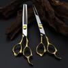 Профессиональные ножницы из стали 440C 6 '', золотые ножницы для волос, филировочные инструменты для парикмахеров, ножницы для стрижки, парикмахерские ножницы