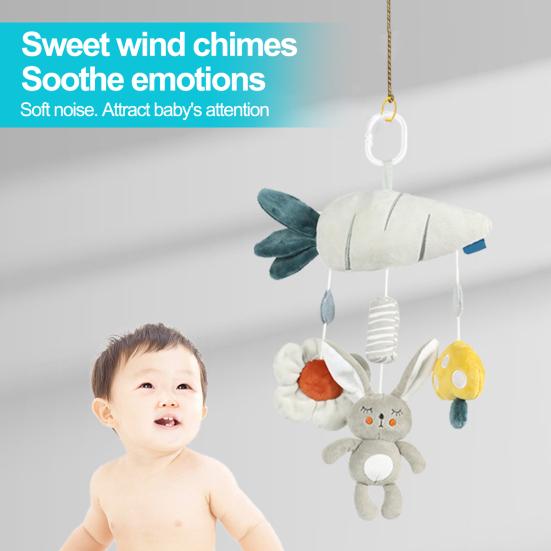 Игрушка для детской кроватки, встроенное устройство BB и колокольчик, мультяшный кролик, сова, плюшевые успокаивающие игрушки
