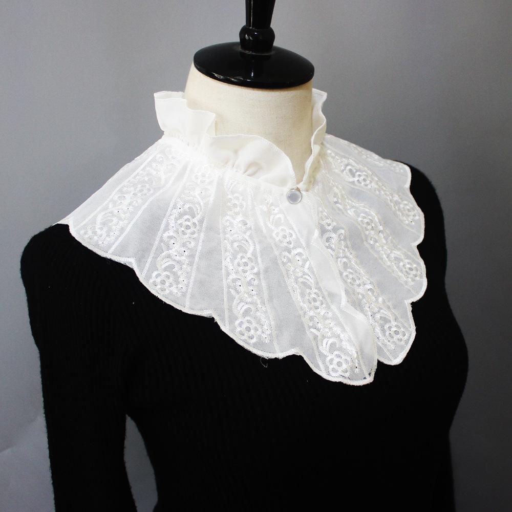 Embroidery Fungus Edge Stand-Up Collar False Collar Female, Stand-Up Collar Decorative Collar