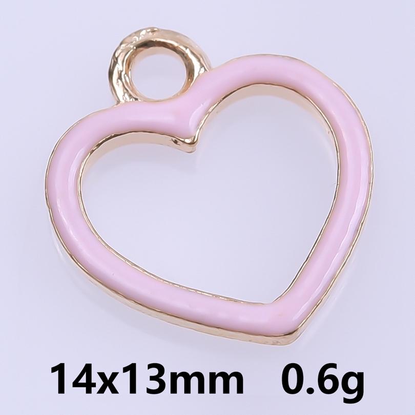 Pink Love Girl Accessories Enamel Bulk Charms For Jewelry Making Supplies Moon/Flower/Butterfly Pendants Charm DIY Earring Craft