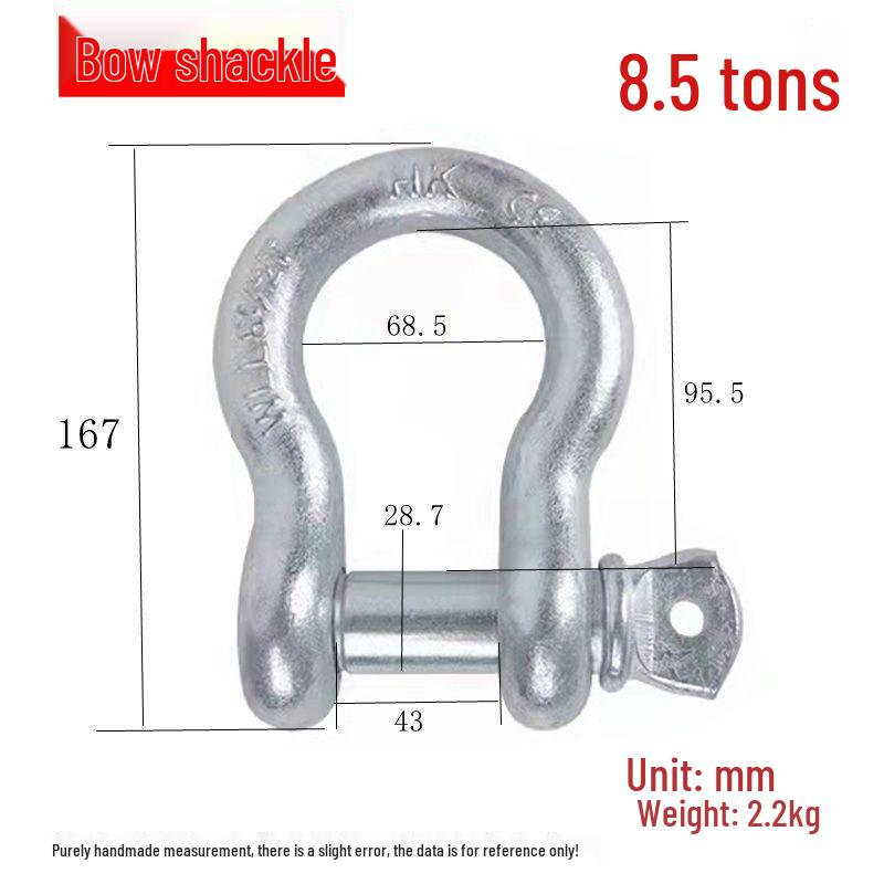 American Bow, D, U, Horseshoe Shackles with Lifting Sling Nut, Ring, Hook, and Snap Hook