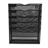 Wall Mount File Organizer with Bottom Tray 5 Tier Vertical Hanging Storage Holder for Office and Home Black