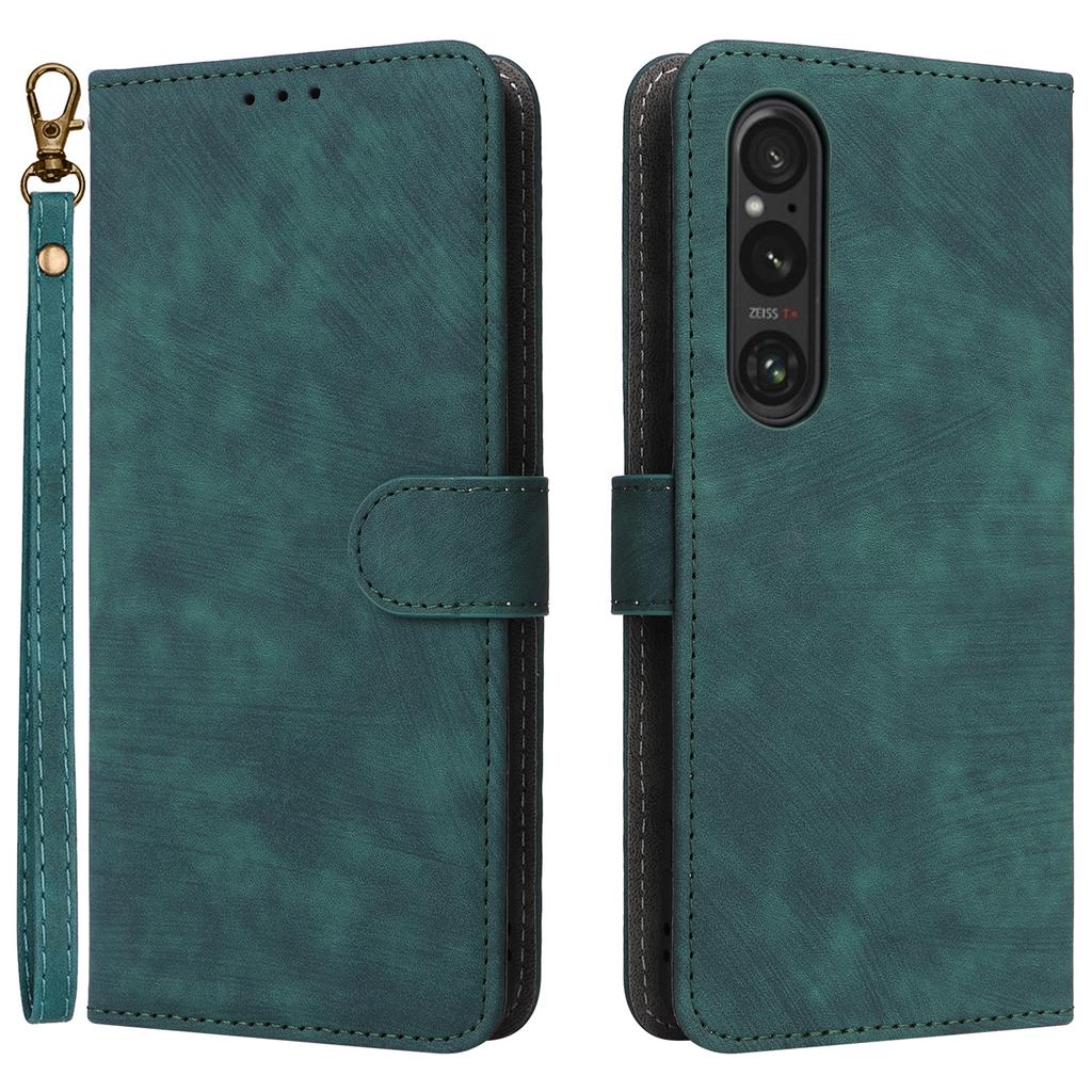 Кожаный чехол-кошелек с блокировкой RFID и ремешком на запястье для Sony Xperia 1 VI
