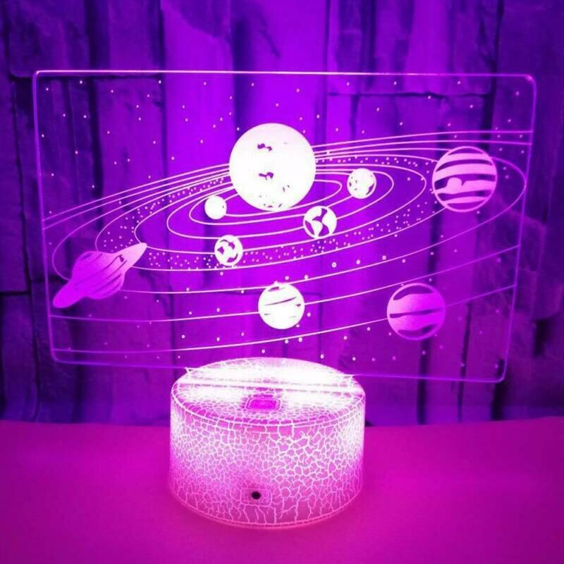 3D Solar System Galaxy Night Light Color Change Bedroom Lamp Kids Christmas Gift
