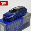 МИНИГТ 1:64 BMW M5 Touring G99 Marina Bay Blue Metallic Металлическая модель автомобиля 1080