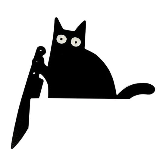 Черная кошка Топпер для двери Деревянная дверная рама Украшение кошки Хэллоуин Украшение угла двери для подарков любителю кошек Домашний декор для двери