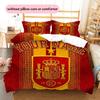 Custom Name Selección Española de Fútbol Pattern Bedding Quilt Set  Home Decoration  Gift (1 * duvet cover + 2 * pillowcase  without core)