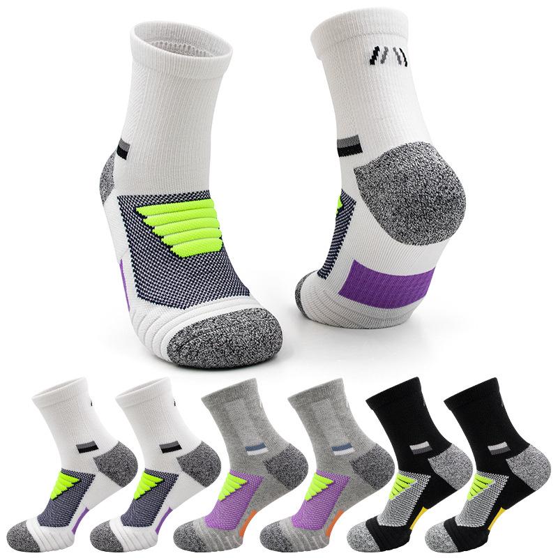 5 пар мужских длинных носков с полотенцем Professional Elite Sweat Absorbing Anti-slip Sports Mid-Socketball Socks