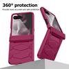 Чехол для Motorola Razr Ultra 2025 / Razr Ultra 2026 с защитой шарнира, встроенной защитой экрана, противоударный, всесторонний чехол для телефона - Розово-красный