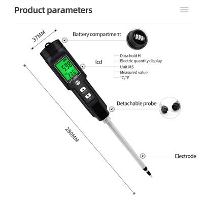 Измеритель pH почвы Тестер Измеритель EC для почвы pH TDS CF Солнечный свет Влажность Влажность Сад Температура Датчик влажности почвы Измеритель Опционально