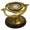 12.7 Cm Gimbaled Brass Compass with Wood Base Nautical Table Top Office, Home Decor Study Room Gifting