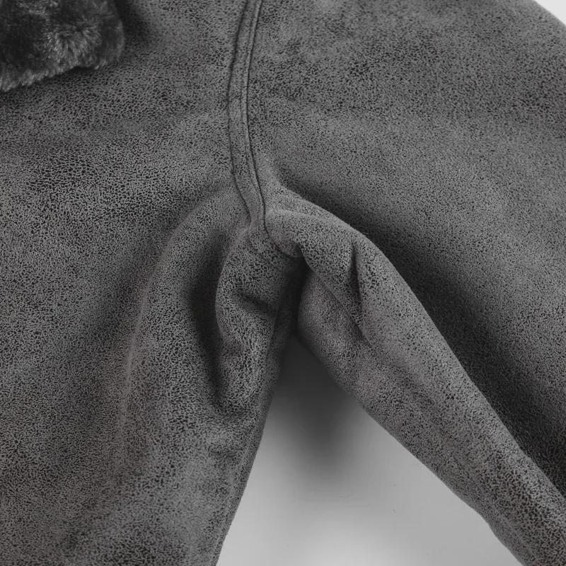 Men's Lamb Fur Leather Jacket - Thick, Warm Motorcycle Coat, Casual Large Size for Europe and America.