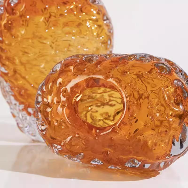 Толстое Цветное Стеклянное Ваза Ваза для Цветов Оранжевая Цветочная Композиция Аксессуары Гидропоника Террариум Аксессуары для Домашнего Декора