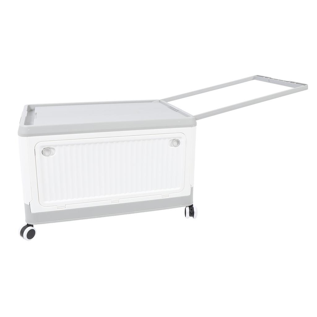 Folding Storage Bin with Lid Wheels PP Stackable Rolling Utility Storage Box Container with Handle for Clothes Books