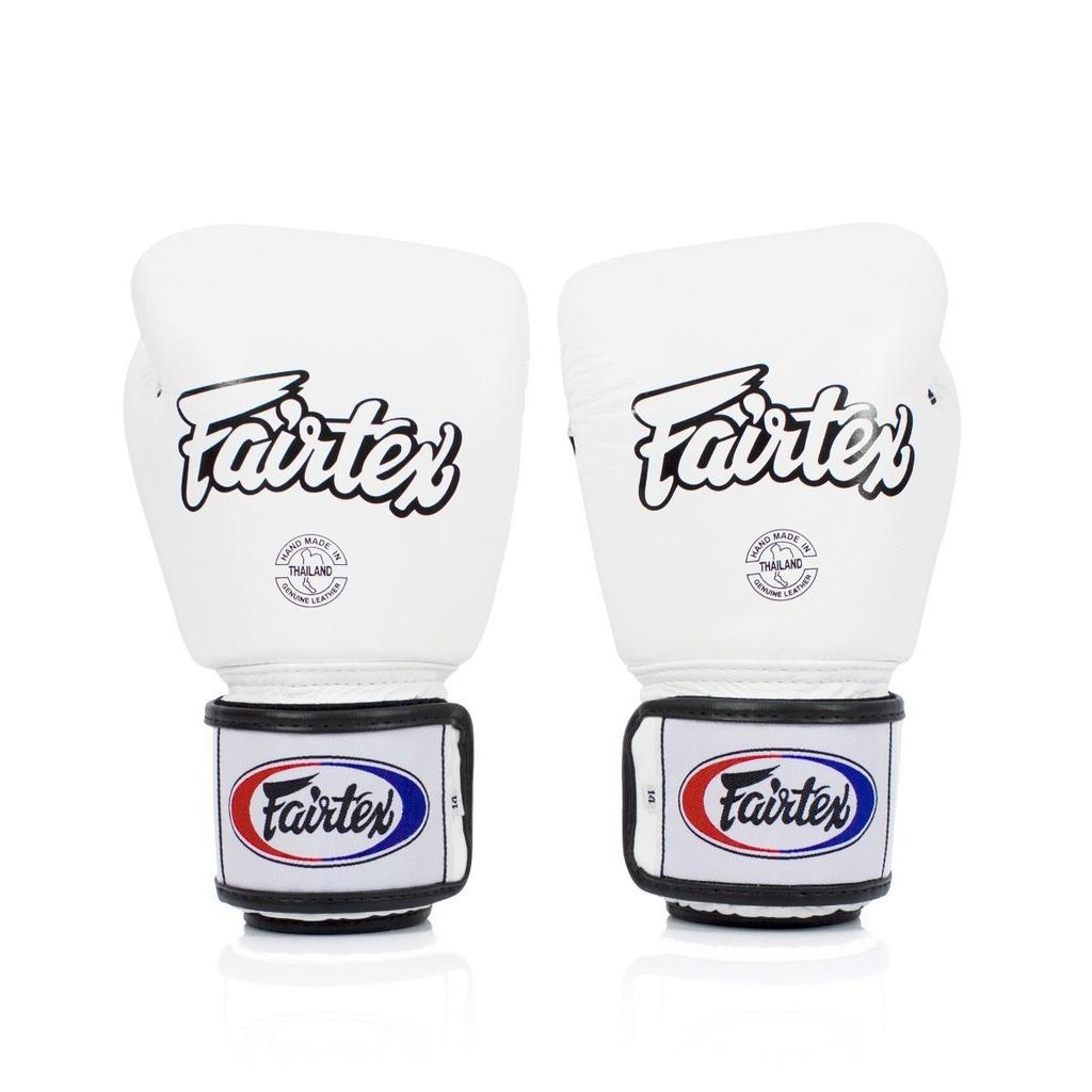 Боксерские перчатки Fairtex из натуральной кожи BGV1 Дышащие Белые 12 унций