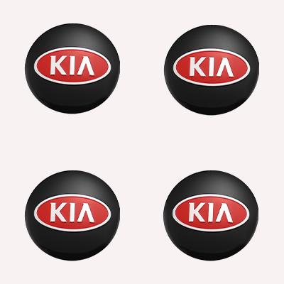 AABJC1 4pcs 56mm Car Aluminum Wheel Stickers for Kia Carnival Niro EV9 K8 Forte Cerato Sportage Ray EV Telluride Wheel Center Stickers