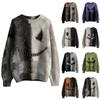 Long Sleeve Pullover Sweaters For Women O Neck Casual Cute Printing Knit Oversized Sweater