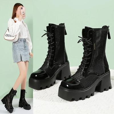 Новые летние ботильоны на платформе для женщин, черные, белые, сетчатые, дышащие сандалии, повседневная обувь, женские ботильоны на молнии и толстой подошве