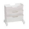 Movable Bookshelf White 3 Layers Large Capacity Universal Wheel Plastic Material Mobile Bookshelf for Room