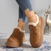 Winter Women Snow Boots   Thickened Fur Ankle Boots Women Slip-On Roman Style Shoes Rubber Sole Thick Heel Shoes Women