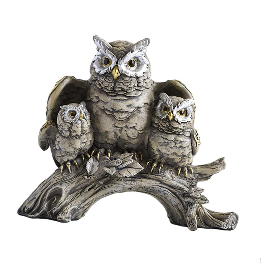 Owl Figurines Animal Statue Miniature Figurine Sculpture for Living Room Bedroom