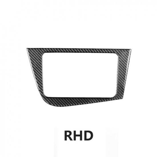 LHD Carbon Fiber Car Interior Center CD Panel Cover Trim For Seat Leon 2005-2012