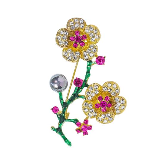 Brooch Pin Sparkling Rhinestones Inlaid Fine Craftsmanship Collar Pin Cardigan Hat Bag Clothing Decoration