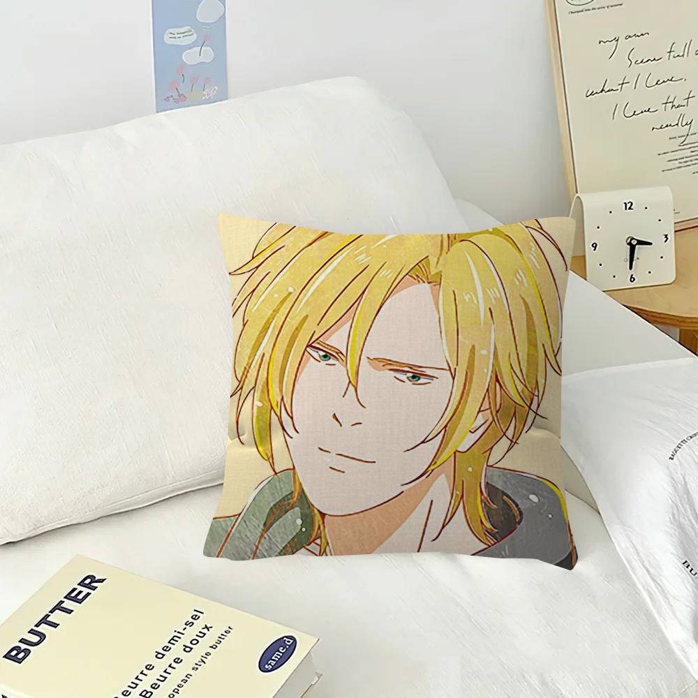 Криминальное аниме BANANA FISH   Офисная Подушка Наволочка Чехол на Подушку для Автомобиля 45X45СМ Наволочка для Подушки под Поясницу Чехол на Диванную Подушку