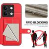 Чехол для Xiaomi Redmi Note 13 5G с блокировкой RFID, держателем для карт, подставкой, из ТПУ + ПУ кожи, задняя крышка телефона