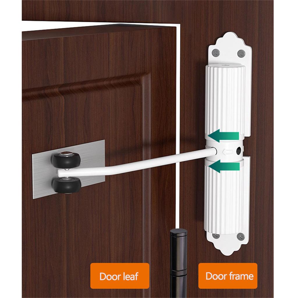 Automatic Door Closure Adjustable Strength Door Mechanism Smooth & Quiet Closing Metal Perfect for Home & Business Use