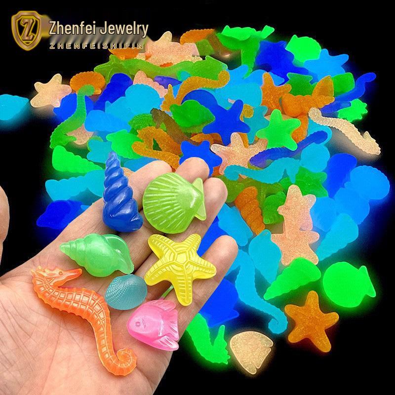 Glowing Marine Animal and Seashell Gemstone Toy for Aquariums by Luminous Stone