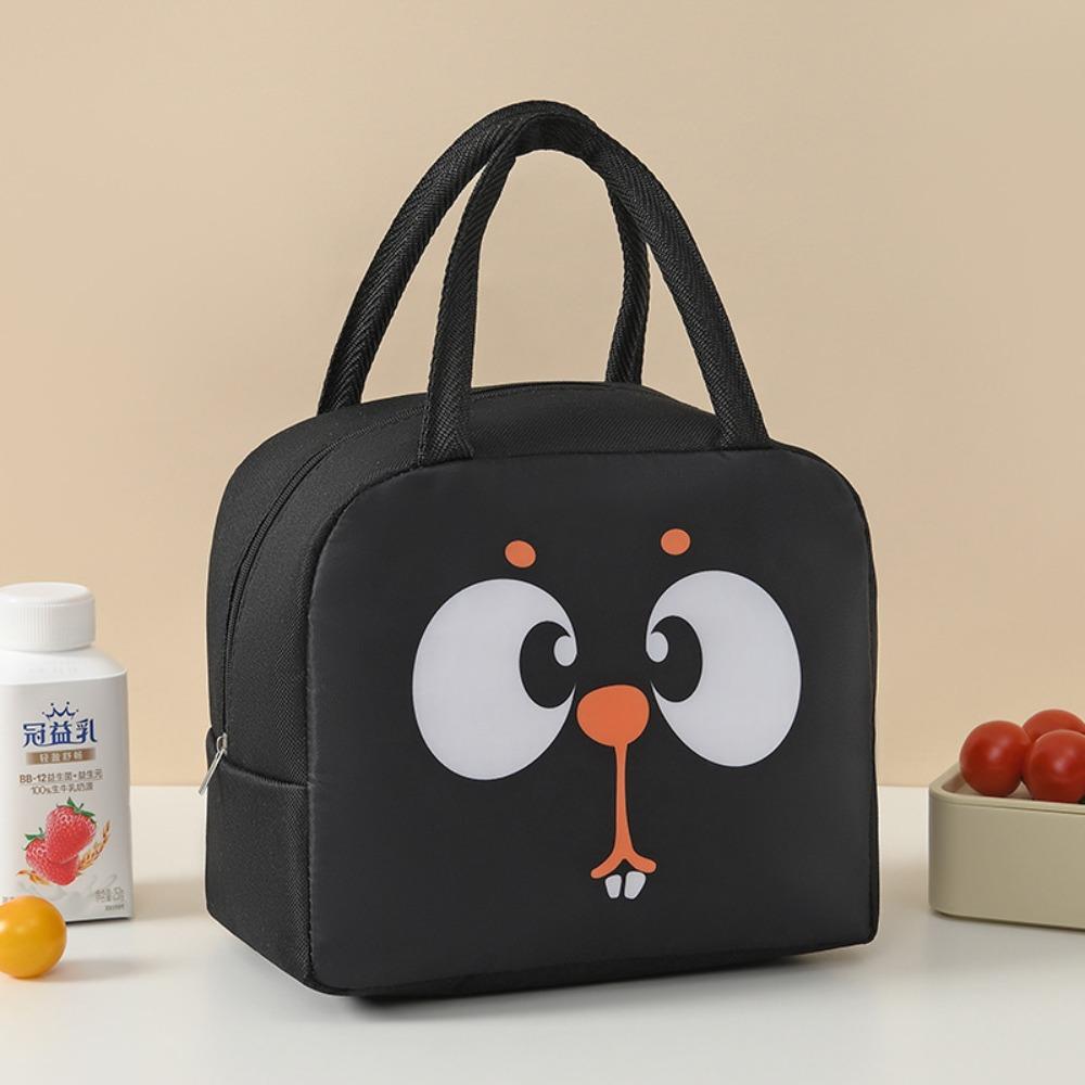 Cartoon Animals Pattern Lunchbox Bag Aluminum Foil Lining Lunch Box Handbag School