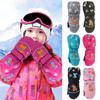 Old Waterproof Non-slip Print Cartoon Children Ski Gloves Windproof Long-sleeved Mittens Thick Warm