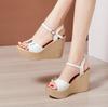 Plus Size 32-43 Open Toe Platform Female Sandals Women's Shoes Wedges Super High Heel Shoes Ladies High Heels Sandal