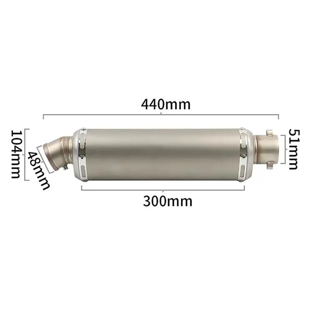 51 мм Универсальный Мотоциклетный Выхлопной Глушитель из Нержавеющей Стали Escape 310 370 440 мм Труба 100cc-1000cc Квадроцикл GP Скутер Для fz6 pcx125