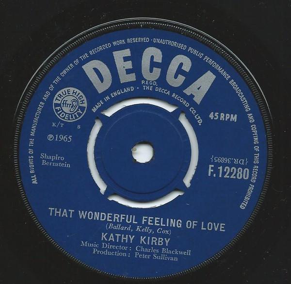 7-дюймовая пластинка KATHY KIRBY Where In The World F12280 Decca 1965 UK Поп Б/у